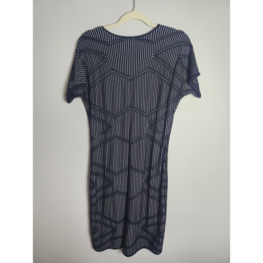 Josie Natori fitted bodycon Sheath dress sz M stretch sheer sexy date Night - Picture 3 of 7